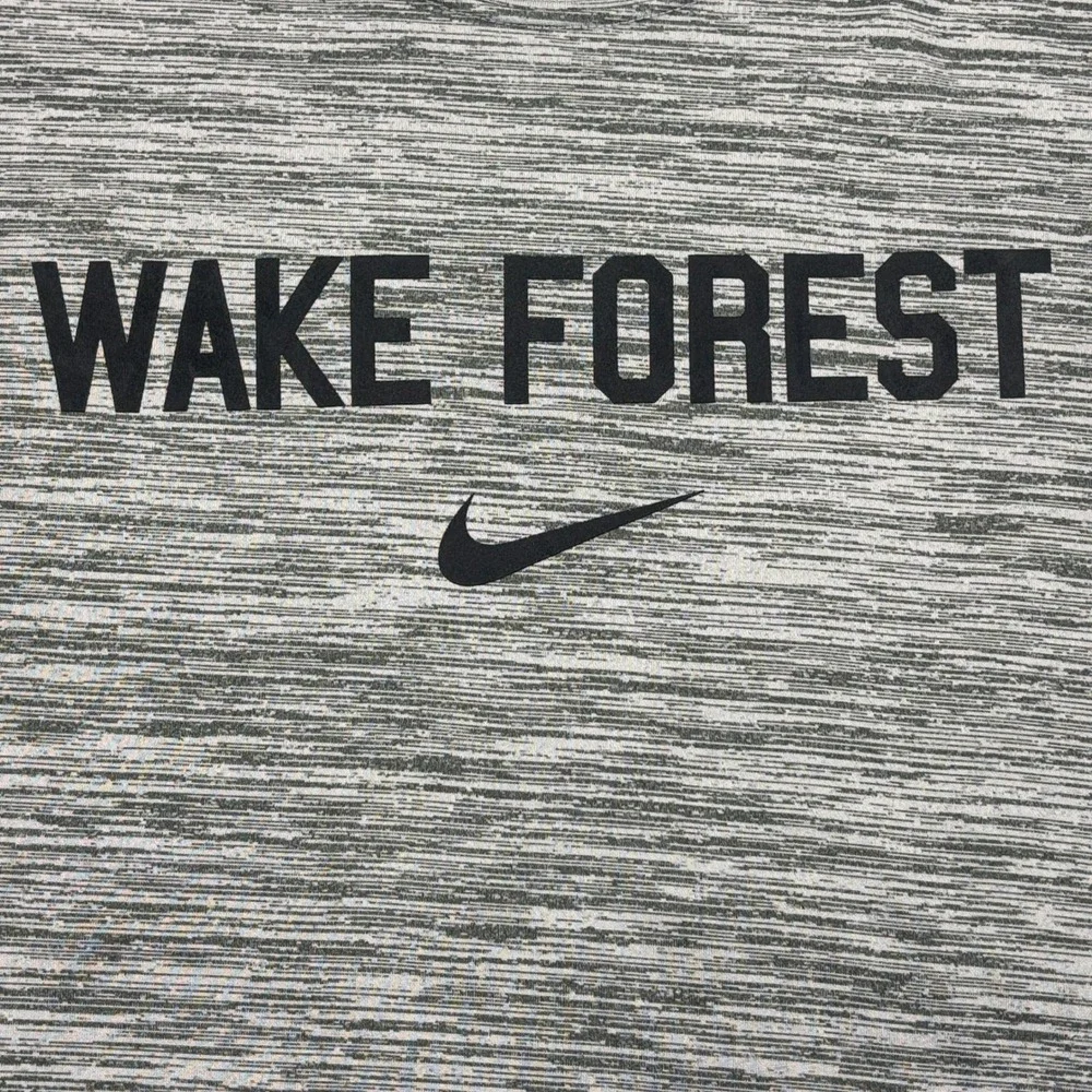 Nike T-Shirt Mens Medium Grey Wake Forest Dri-Fit Space Dye Activewear